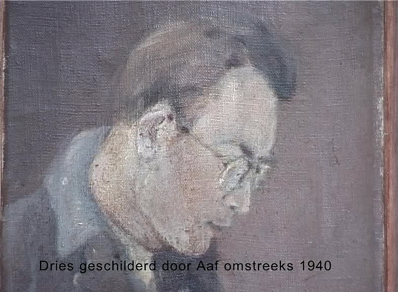 Hendriks, geschilderd door zijn vrouw Aafke in 1940, still uit AV5449